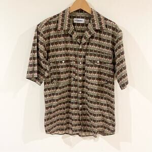 Iceberg Vintage Button Front Short Sleeve Shirt Men’s size M Soup Can Print